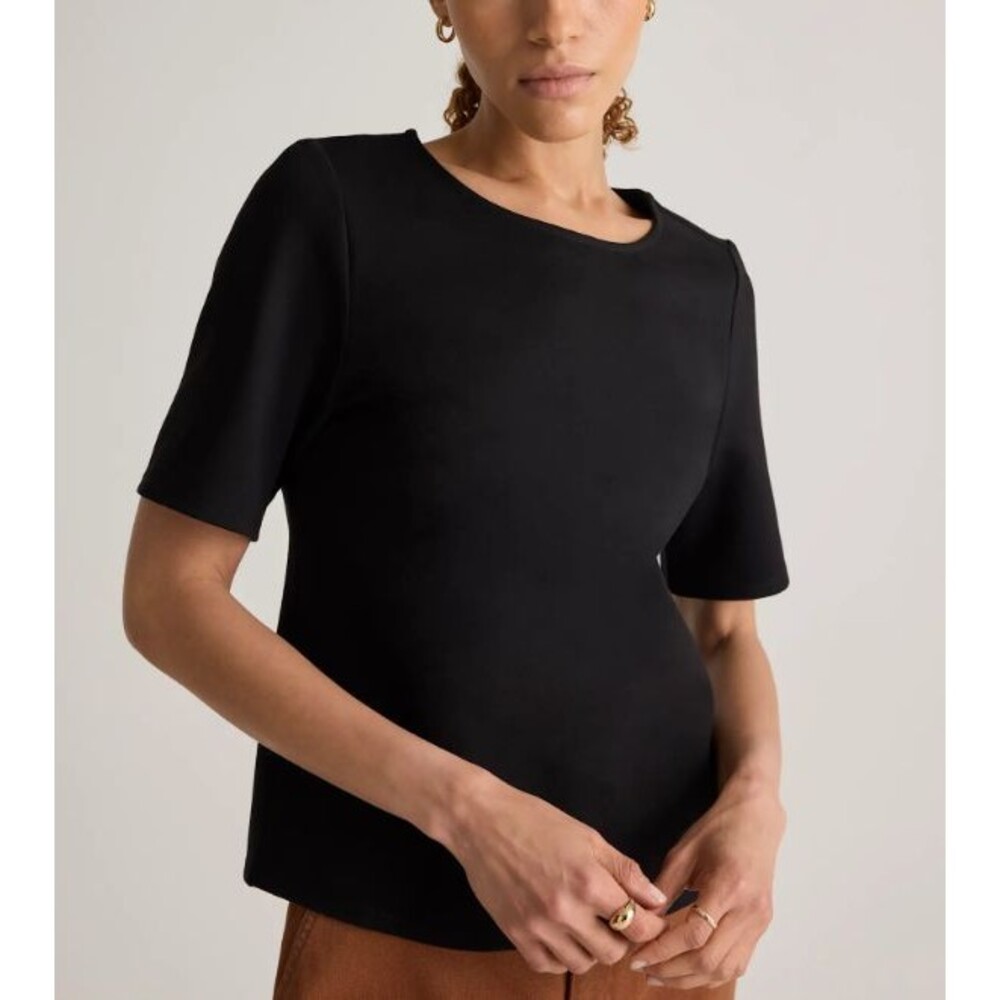 Quince Ultra-Stretch Ponte Short Sleeve Top Size S